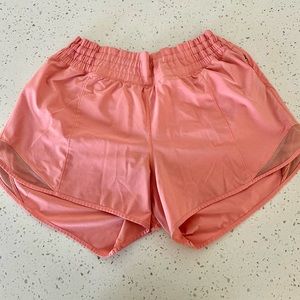 Pink/Salmon 4 inch lululemon Hotty Hot Shorts